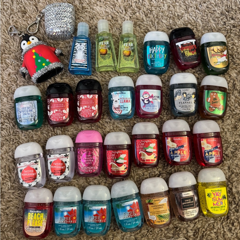 NEW Bath & Body Works Assorted Hand Sanitizers + holders